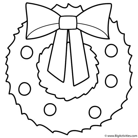 Christmas Wreath - Coloring Page (Christmas)