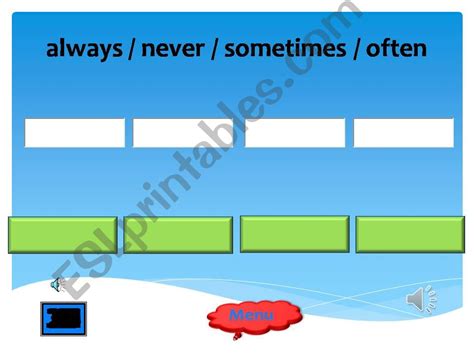 ESL English PowerPoints Adverb Of Frequency Order Game