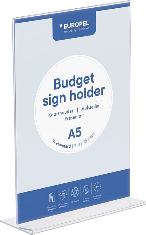 Kaarthouder Europel Budget T Standaard A X Cm Acryl Bol