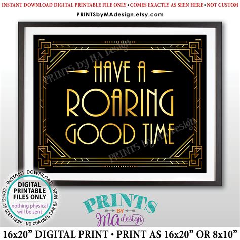 Have A Roaring Good Time Sign New Year S Decoration Roaring Twenties