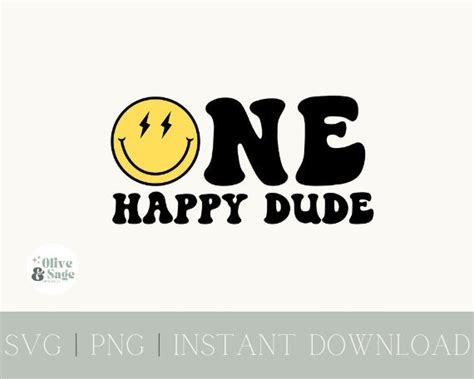 One Happy Dude Smiley Face Svg Png First Birthday 1st Birthday One Cool