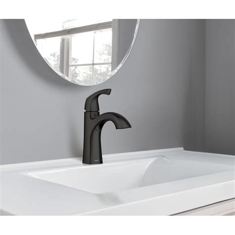 Moen Lindor Matte Black 1-handle Single Hole High-arc Bathroom Sink Faucet with Drain with Deck ...