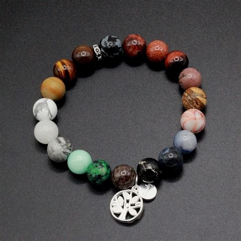 Universe Galaxy Star Bracelets Natural Stone Beads DIY 925 Silver Charm