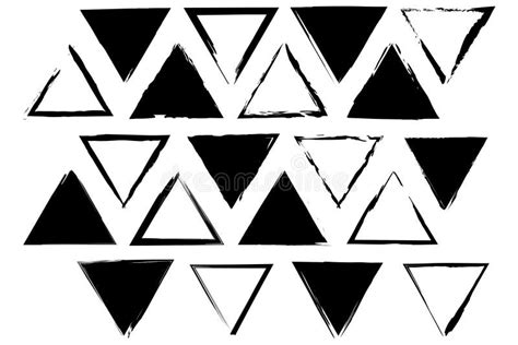 Set Of Grunge Triangle Brush Texture Stamp Vector Illustration Eps