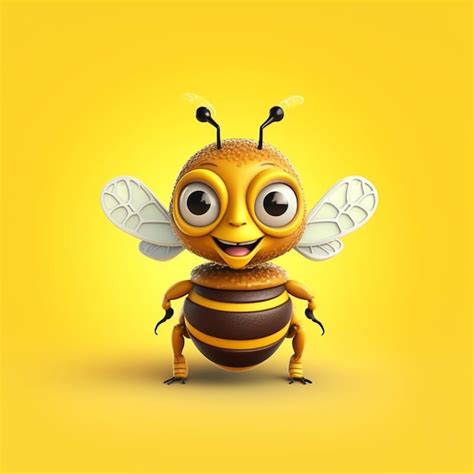 Premium Ai Image A Cartoon Bee With Big Eyes And A Smile On Its Face