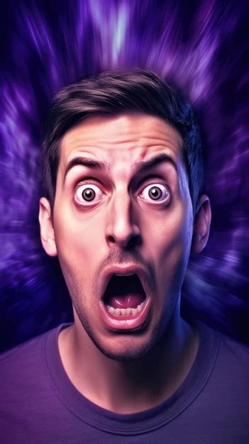 Premium Ai Image A Man With A Surprised Face On A Purple Background