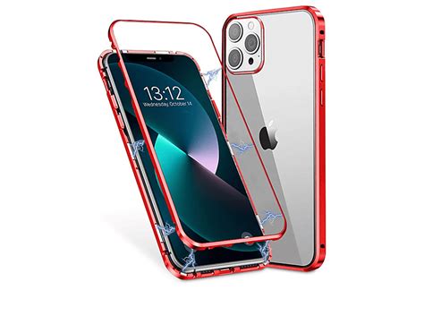 Fundas Smartphones Nueboo Funda Magnetica Con Cristal Templado Rojo