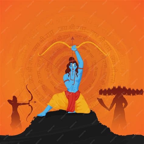 Premium Vector Hindu Mythology Lord Rama Fighting Between Ravana On