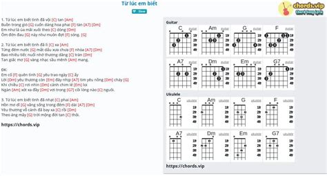 Chord Từ Lúc Em Biết Tab Song Lyric Sheet Guitar Ukulele Chordsvip