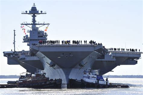 PHOTOS Future USS Gerald R Ford Supercarrier At Sea For First Time