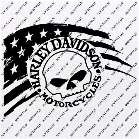 Usa Flag Harley Davidson Svg File Motorcycle Harley Davidson Svg Design Skull Clipart