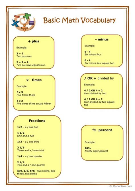 99 Maths English ESL worksheets pdf & doc