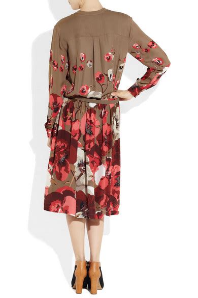 Gucci Floral Print Silk Georgette Dress Net A Porter