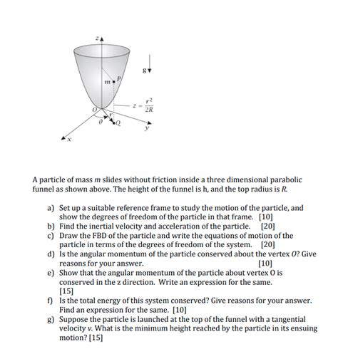 Solved A G M 2r A Particle Of Mass M Slides Without Friction