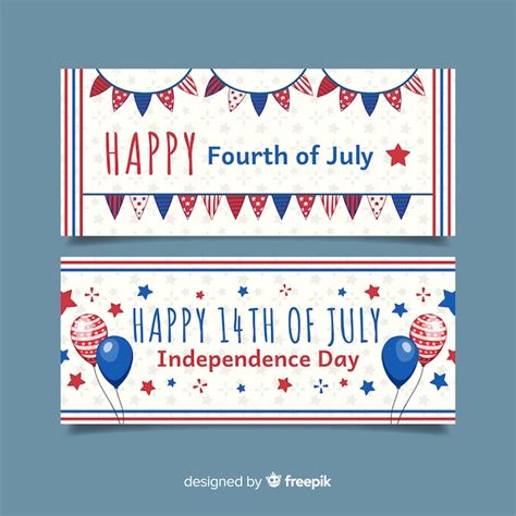 Fourth of july banners | Free Vector