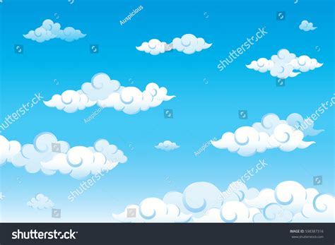 Sky Clouds Vector Illustration Stock Vector (Royalty Free) 598387316 ...