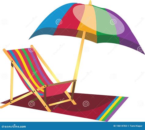 De Luie Stoel Van Het Strand Met Paraplu Vector Illustratie Illustration Of Vakantie