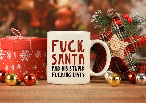 Santa Naughty List T Funny And Rude Santa Naughty List Mug Etsy