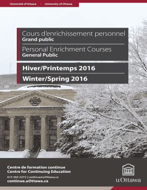 Fillable Online Continue Uottawa T L Chargez Notre Brochure De La