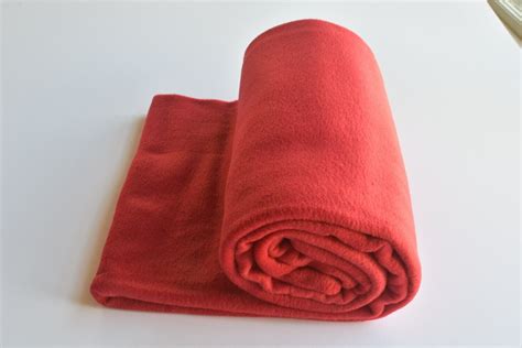 Fire Retardant Twin Sized Red Polyester Light Weight Fleece X