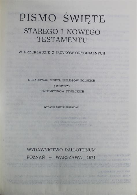 Pismo Święte Starego i Nowego Testamentu 12751692241 Książka Allegro