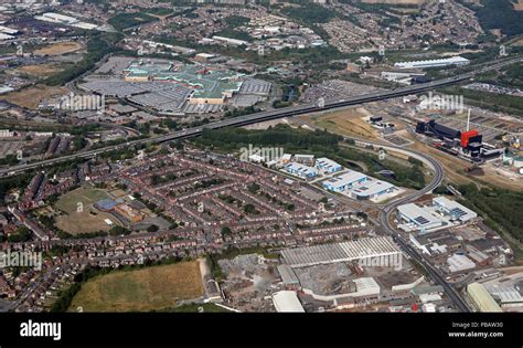 Aerial View Of The Meadowhall Shopping Centre With The New Link Road