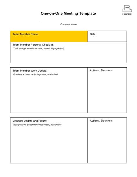 Best One To One Meeting Templates Free