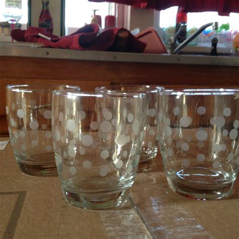 Small Frosted Dot Glasses Set Of Four