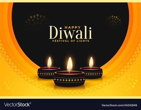 Elegant shubh deepavali banner with realistic Vector Image