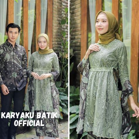 Jual Gaya Tanpa Mahal Batik Couple Kebaya Modern Kebaya Tunangan