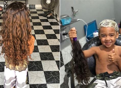 Após cortar cabelo para doação menino viraliza e diz Quero doar para