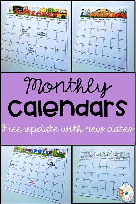 The Free Editable Monthly Calendar Teachers Teacher Calendar Editable Monthly Calendar