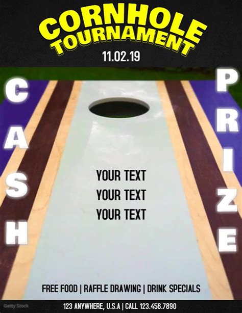 Printable Cornhole Tournament Template