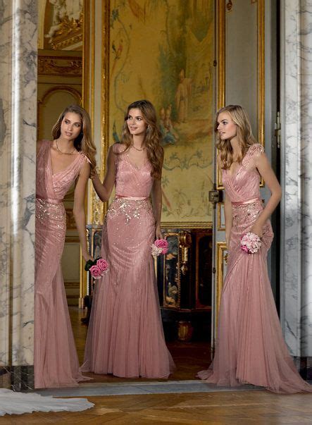 Social Room Pronovias Pink Sparkly Bridesmaid Dresses Pink