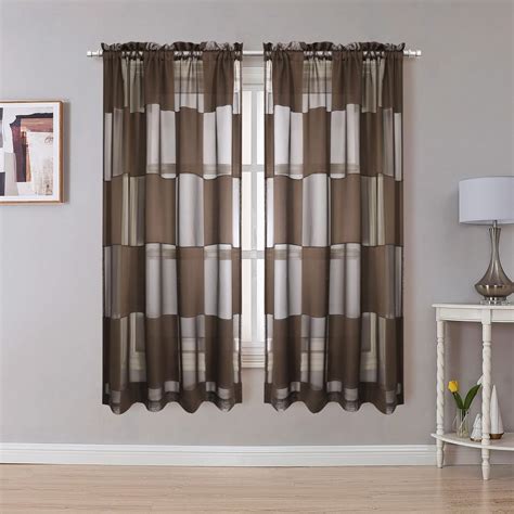 Amazon Ovzme Brown Curtains Sheer Texture Sheer Window Covering