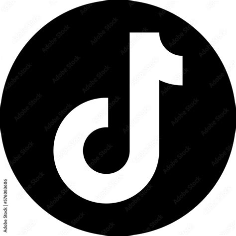 Tiktok Logo Realistic Social Media Icon Logotype Tik Tok Line Icon Template Black Color