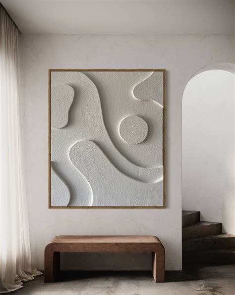 Midcentury Modern Relief Painting Plaster Wall Art D Wall Art