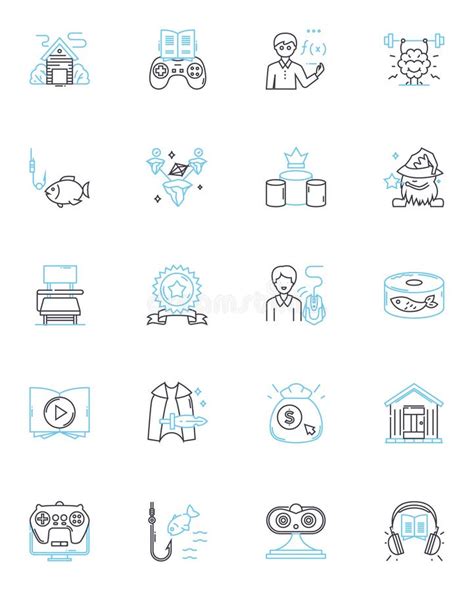 Global Commerce Linear Icons Set Trade Export Import Logistics