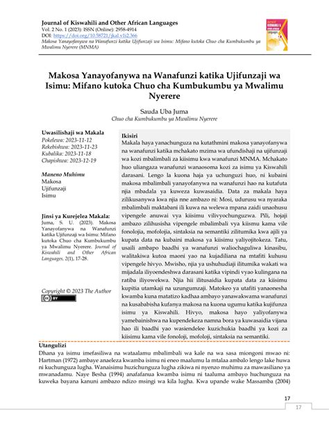 Pdf Makosa Yanayofanywa Na Wanafunzi Katika Ujifunzaji Wa Isimu