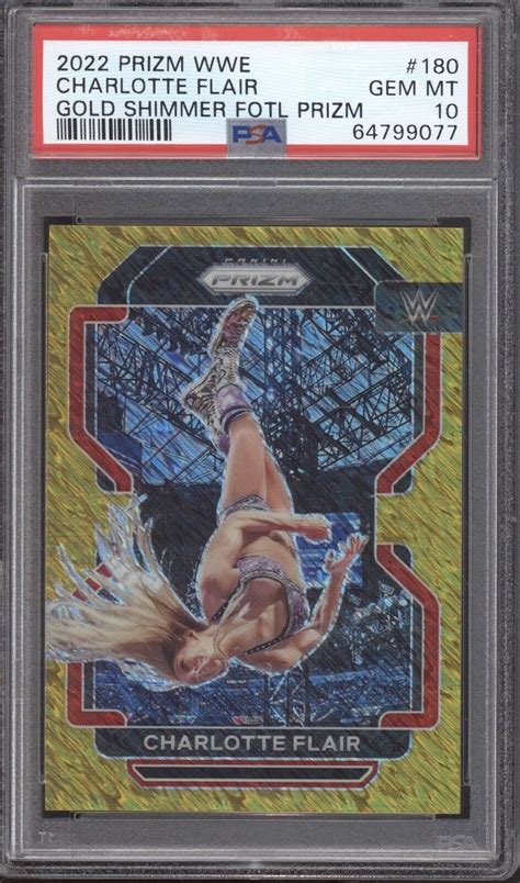 Charlotte Flair Prizm Wwe Fotl Gold Shimmer Psa Price