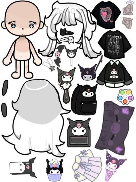 Kuromi Paper Doll Printable Printable Vocabulary Flashcards