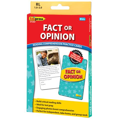 Fact Or Opinion Ylw Lvl Reading Comprehension Practice Cards Ep