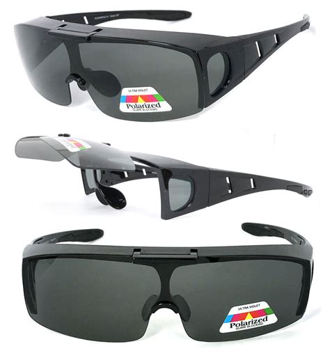 Flip Up Polarized Cover Put Fit Over Sunglasses Wear Rx Glass Fit