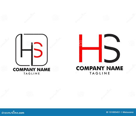 Fije De La Letra Inicial HS Logo Template Design Ilustración del Vector