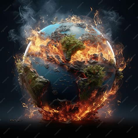 Premium AI Image | Deforestation and carbon emission causes severe global warming the world is ...