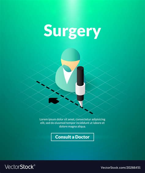 Surgery Poster Of Isometric Color Design Vector Image