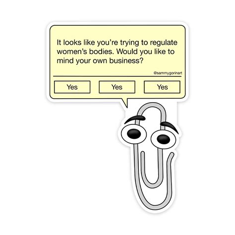 RePop Gifts | Pro-Choice Clippy, 90s Retro Microsoft Paperclip, Sticker