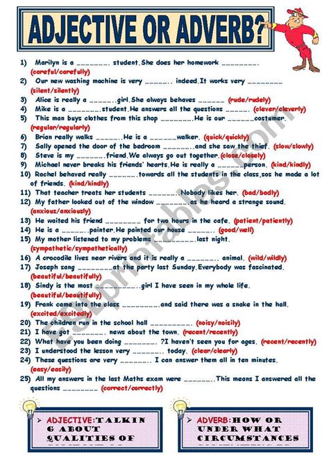 Adjective Or Adverbs Worksheet Live Worksheets Worksheets Library