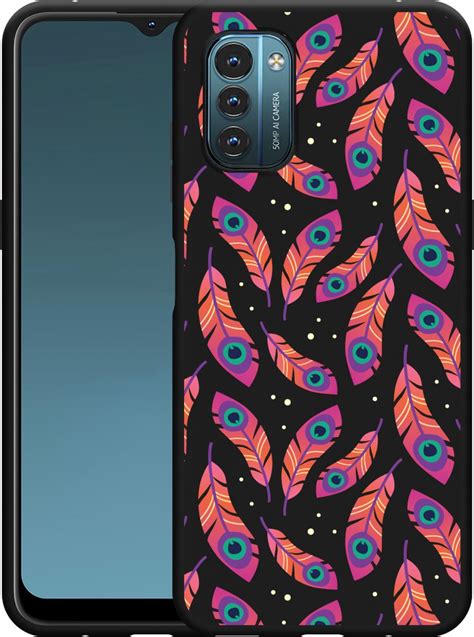 Nokia G11 G21 Hoesje Zwart Feather Art Designed By Cazy Bol