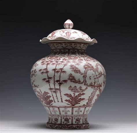 Hongwu Period Of Ming Dynasty Underglaze Red Lidded Jar Sep 24 2022